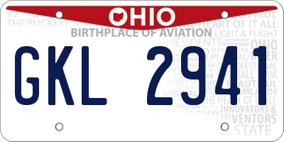 OH license plate GKL2941