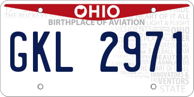 OH license plate GKL2971