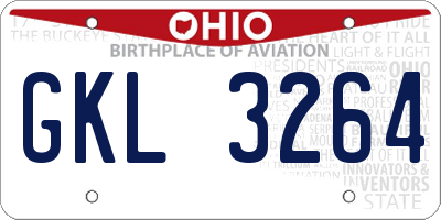 OH license plate GKL3264