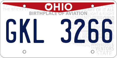 OH license plate GKL3266