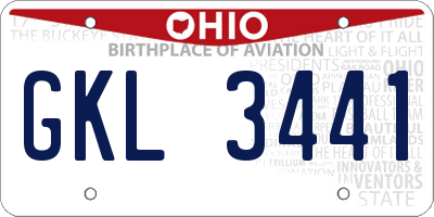 OH license plate GKL3441