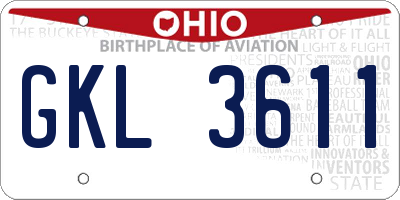 OH license plate GKL3611