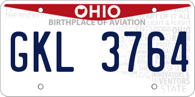 OH license plate GKL3764