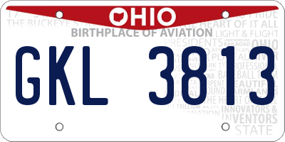 OH license plate GKL3813
