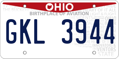 OH license plate GKL3944