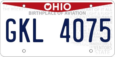 OH license plate GKL4075