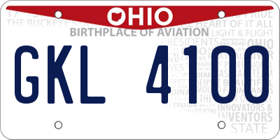 OH license plate GKL4100
