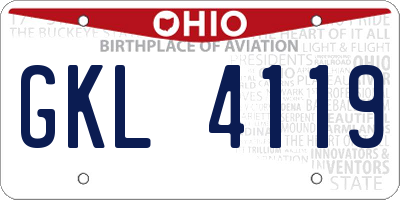 OH license plate GKL4119