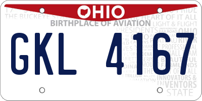 OH license plate GKL4167