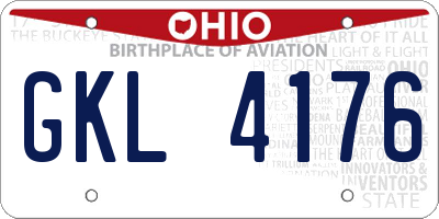 OH license plate GKL4176
