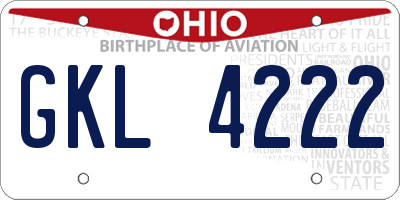 OH license plate GKL4222