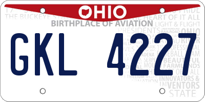 OH license plate GKL4227