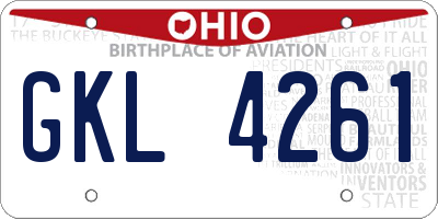 OH license plate GKL4261