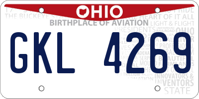 OH license plate GKL4269