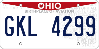 OH license plate GKL4299