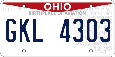 OH license plate GKL4303