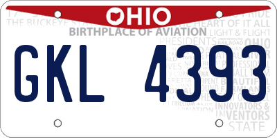 OH license plate GKL4393