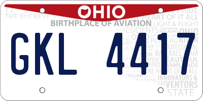 OH license plate GKL4417