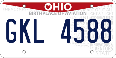 OH license plate GKL4588