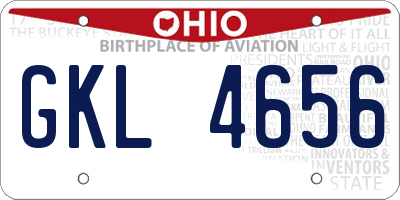 OH license plate GKL4656