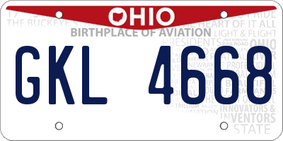 OH license plate GKL4668