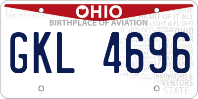 OH license plate GKL4696