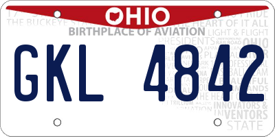 OH license plate GKL4842