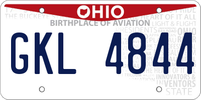 OH license plate GKL4844
