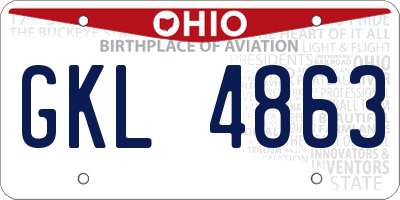 OH license plate GKL4863