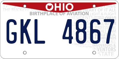 OH license plate GKL4867