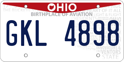 OH license plate GKL4898