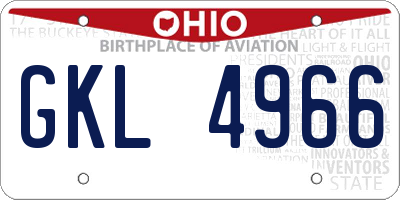 OH license plate GKL4966