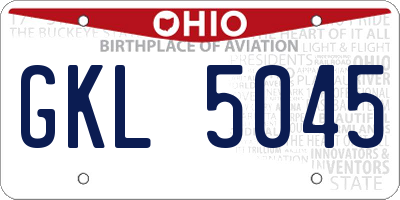 OH license plate GKL5045