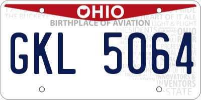 OH license plate GKL5064