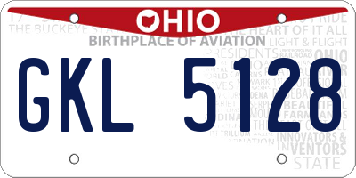 OH license plate GKL5128