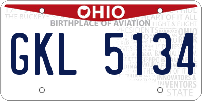 OH license plate GKL5134