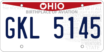 OH license plate GKL5145