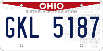 OH license plate GKL5187