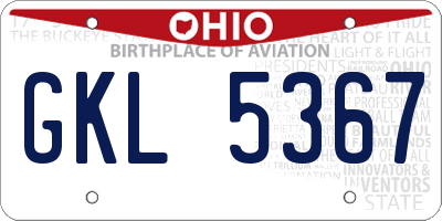 OH license plate GKL5367