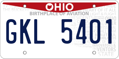OH license plate GKL5401