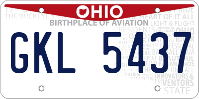 OH license plate GKL5437