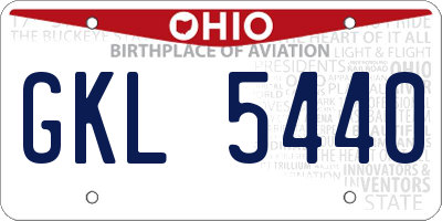 OH license plate GKL5440
