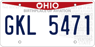 OH license plate GKL5471