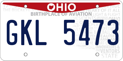 OH license plate GKL5473