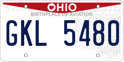 OH license plate GKL5480