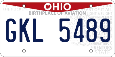 OH license plate GKL5489