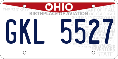 OH license plate GKL5527