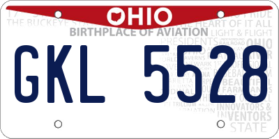 OH license plate GKL5528