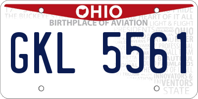 OH license plate GKL5561