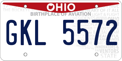 OH license plate GKL5572